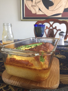 Una foto de Huevos batidos con espárragos
