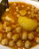 Potaje de garbanzos con Jibia o choco (olla rápida)