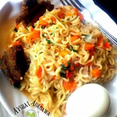 A picture of Noodles jollof.