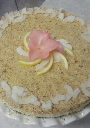 A picture of My Lemon and Coconut Cheesecake.