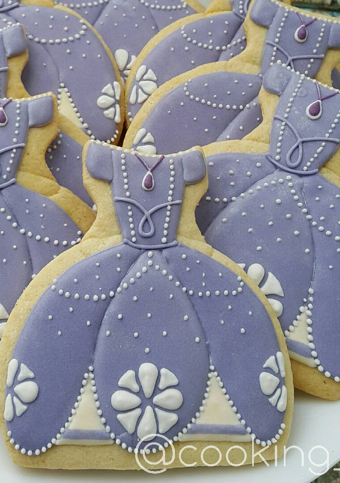 Foto resep Tutorial : Sofia the First Cookies