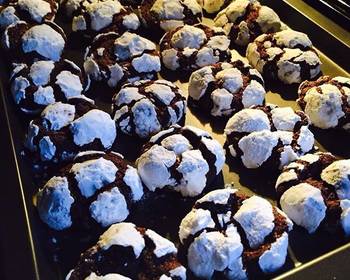 Unique Cuisine Chocolate Crinkle Cookies Home Style