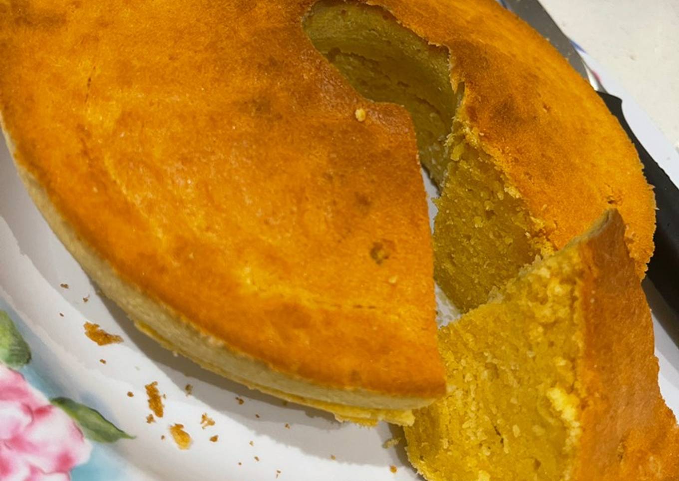 Cheddar Cream butter cake dengan airfryer - trial 1