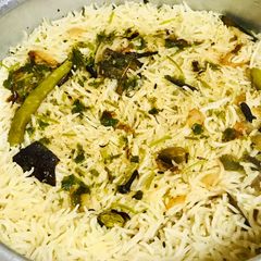 Tempered rice bagare Chawal A picture of Tempered rice bagare Chawal.