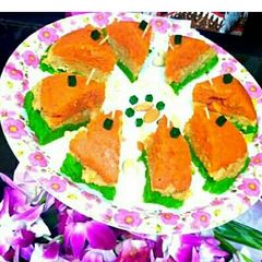 Tricolour Sooji Halwa A picture of Tricolour Sooji Halwa.