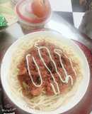 Spaghetti hải sản dùng sốt mayonnaise thay chesse