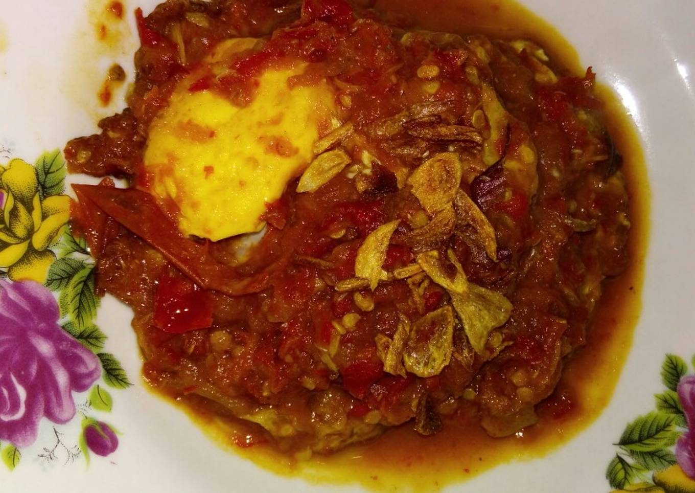 Telor Ceplok masak sambal