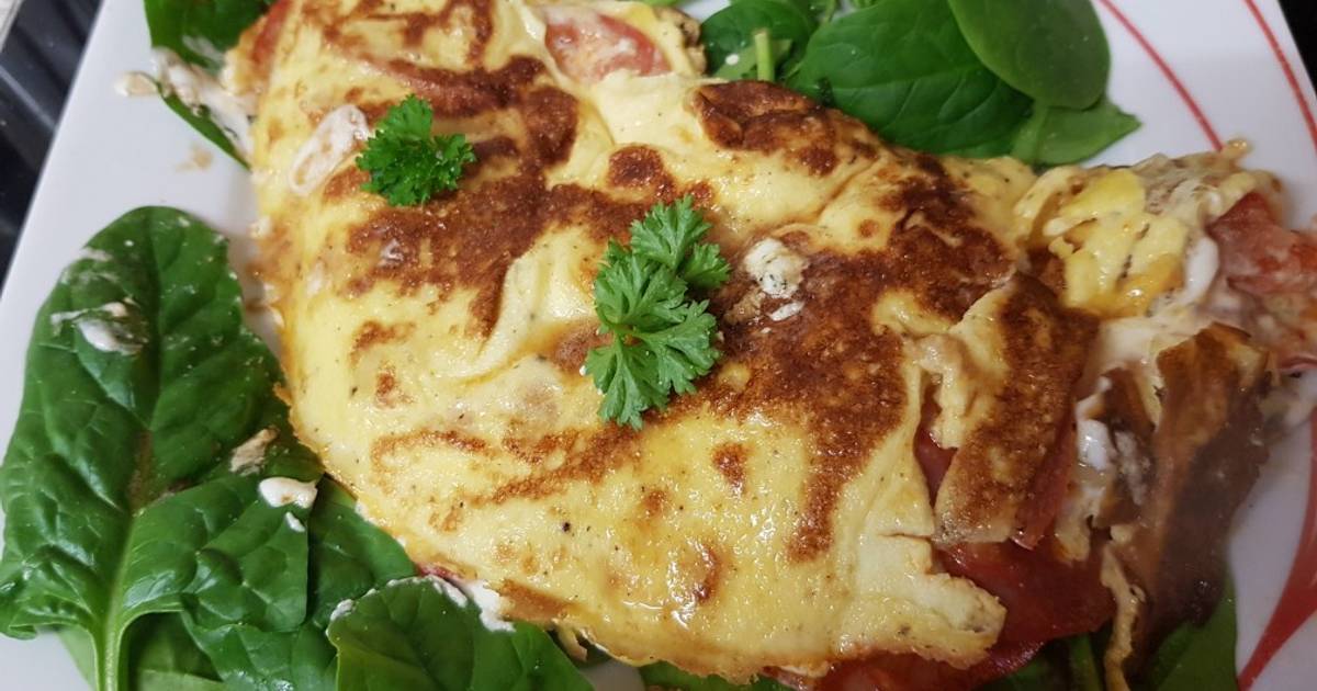 My Chorizo & goats cheese with garlic and herbs Omelette Recipe by