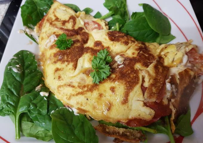My Chorizo & goats cheese with garlic and herbs Omelette