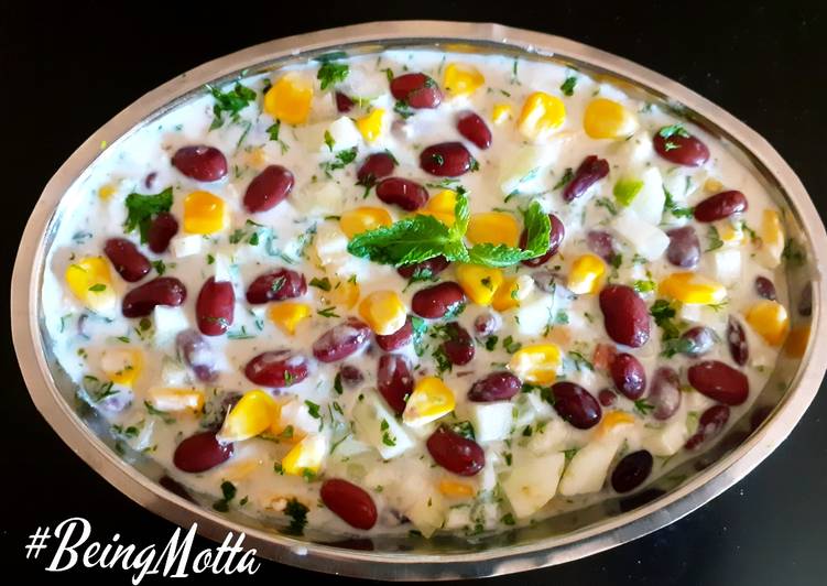 Steps to Prepare Perfect KidneyBeans - Corn Raita