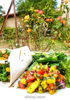 Une photo de Wraps poulet et légumes du soleil