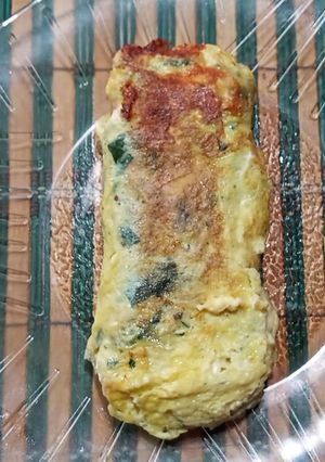 Una foto de Un riquísimo omelette de espinaca y queso