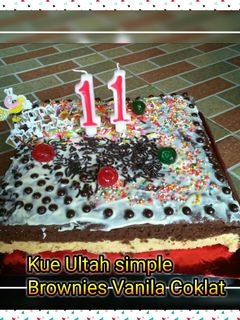 Foto resep Kue Ultah (Brownies Vanila Coklat)