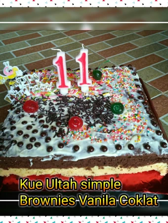 Cara Simple Menyiapkan Resep  Kue Ultah (Brownies Vanila Coklat) yang Sempurna, Bikin Ketagihan