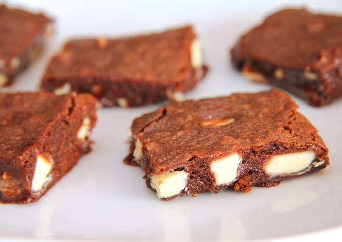 Nutellás-fehér csokoládés brownie recept foto