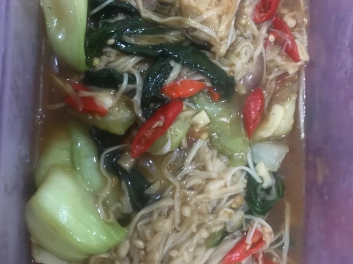 Langkah Gampang Membuat Resep Tumis jamur enoki mix pakcoy Anti Ribet, Enak Banget