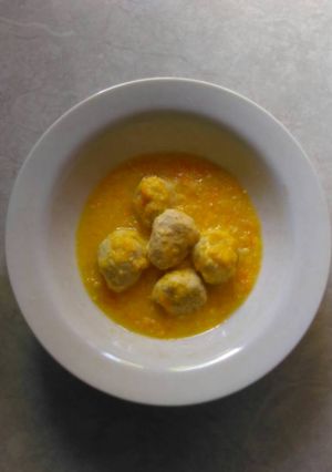Foto resep MPasi 11+ bola bola ayam kuah jagung