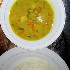 A picture of Coconut chicken curry sauce.