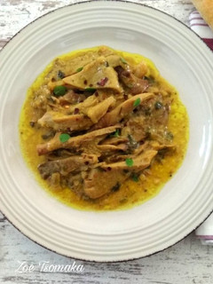 A picture of Oyster Mushrooms with Mustard Sauce.