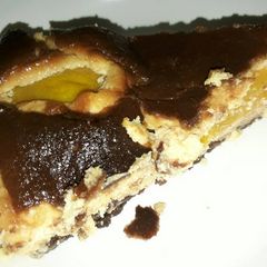 A picture of Baked Peach Orange Cheesecake.