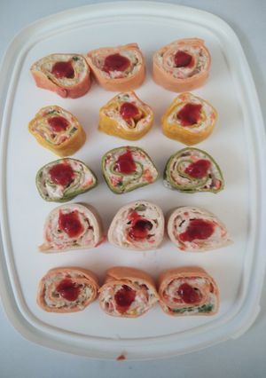 A picture of Tortilla (Natural colours) and Pinwheels.