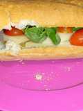 Cured Cheese Sandwich with Mâche and Cherry Tomatoes