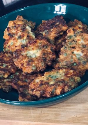 A picture of Peas & Corn cheesy fritters.