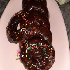 Chocolate icing doughnuts A picture of Chocolate icing doughnuts.