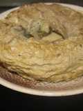 Rosca de tortilla de berenjena y pimientos