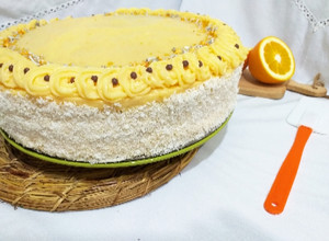 Una foto de Torta panqueques de naranja 🍊