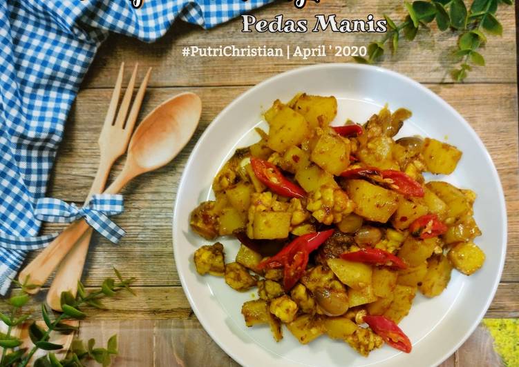 Langkah Mudah untuk Menyiapkan Tempe kentang pedas manis Anti Gagal