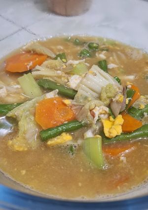 Foto resep 🍲 Bekel Sekolah 15 Menit. Capcay Kuah Sehat + Telur