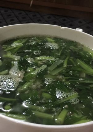 Hình của món Canh cá roi đồng nấu rau cải.