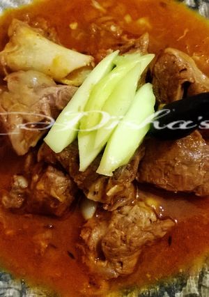 A picture of Raw Mango Mutton Curry.