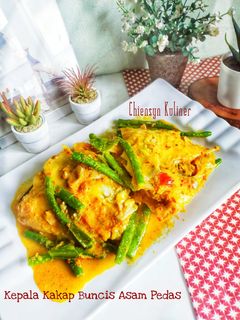 Foto resep Kepala Kakap Buncis Asam Pedas