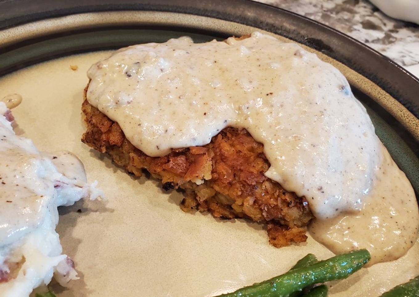 Classic Country Chicken Fried Steak with white gravy