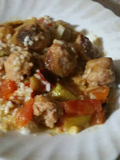 Una foto de Albondigas de pollo con arroz