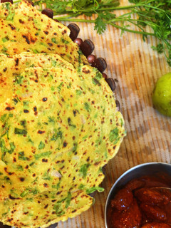 A picture of Palak Paneer Paratha.