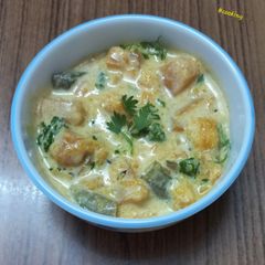 A picture of Yellow Pumpkin Bharta.