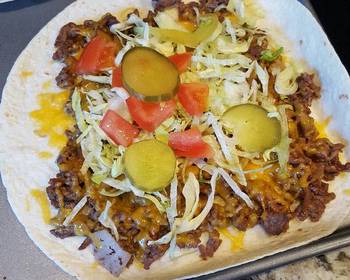 Unique Cuisine Cheeseburger Tortilla Pizza Delicious Steady