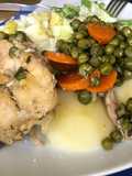 Pollo con arvejado y zanahoria