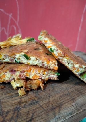Foto resep 129. Telur dadar kornet