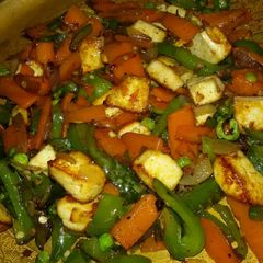 A picture of Simla mirch ki healthy bhujiya.