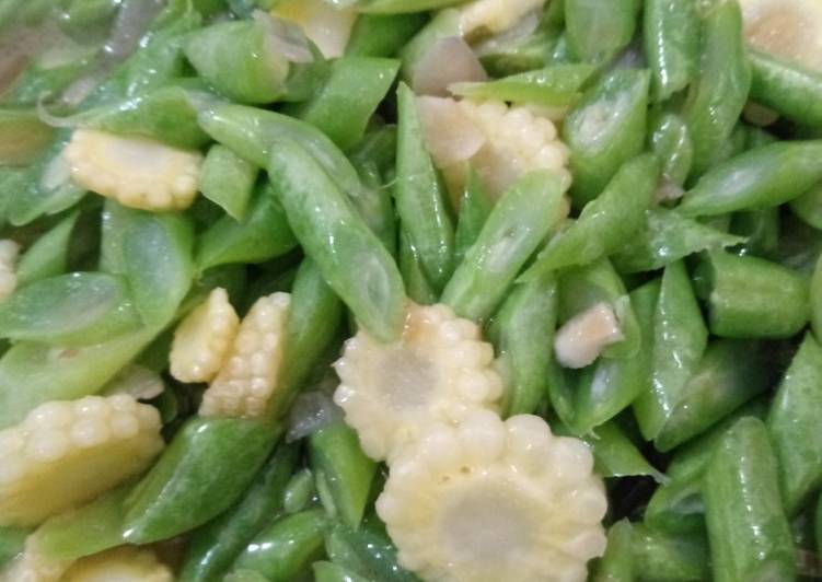 Resep Tumis buncis mix baby jagung Lezat