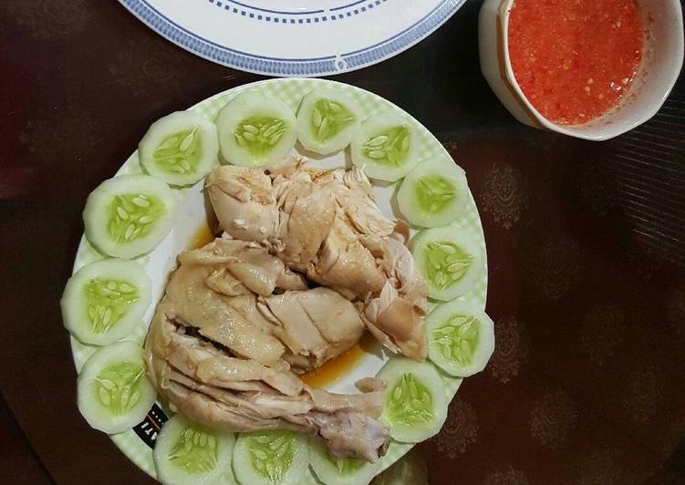 Proses mengolah Hainanese Chicken Rice + sambal, Lezat Sekali