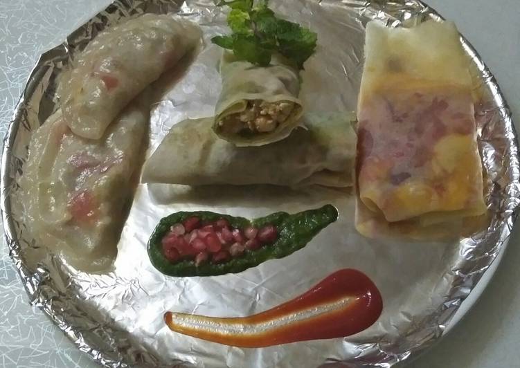 Recipe of Perfect Crystal paper wraps and rolls with 3 different fillings