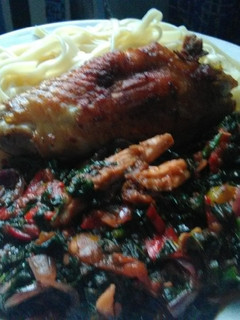 A picture of Simple Ugwu Sauce.