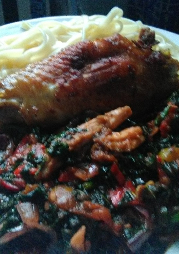 A picture of Simple Ugwu Sauce.