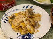 A picture of pan fried cod fish