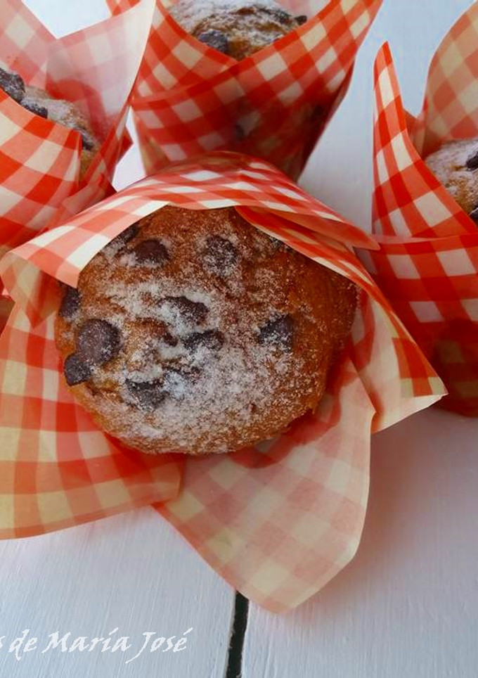Una foto de Muffins de queso y pepitas de chocolate, en la Monsieur cuisine
